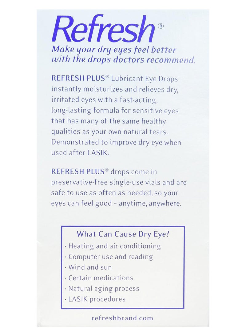 ريفريش قطرات تشحيم للعين، خالية من المواد الحافظة، 0.01 أونصة سائلة، عبوات تستخدم لمرة واحدة، 50 قطعة - Image 2