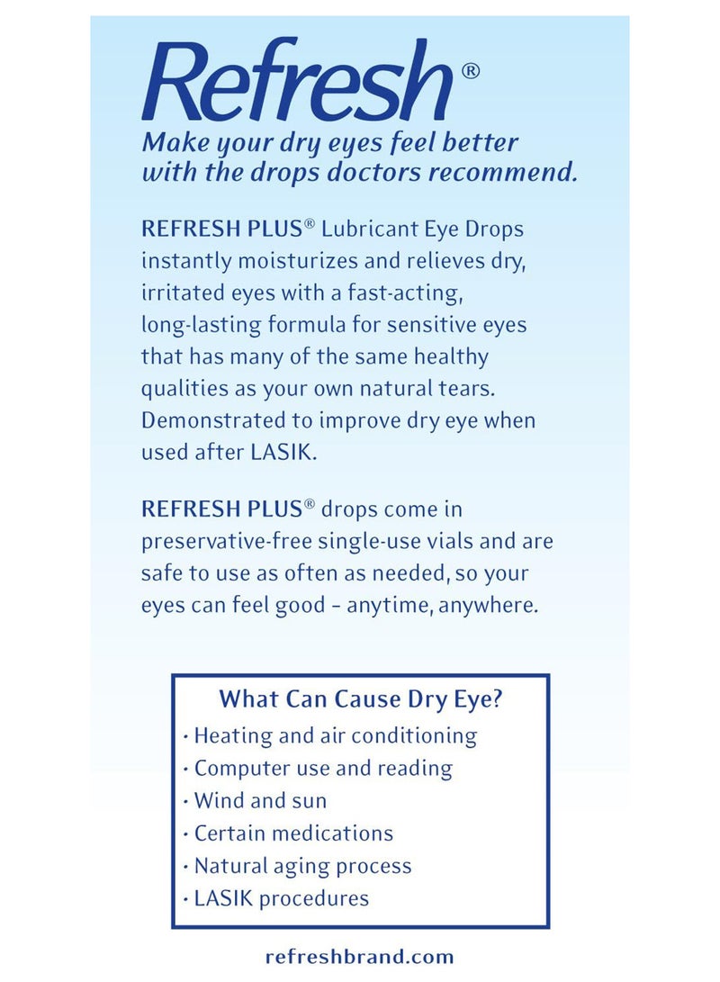 ريفريش قطرات تشحيم للعين، خالية من المواد الحافظة، 0.01 أونصة سائلة، عبوات تستخدم لمرة واحدة، 50 قطعة - Image 3