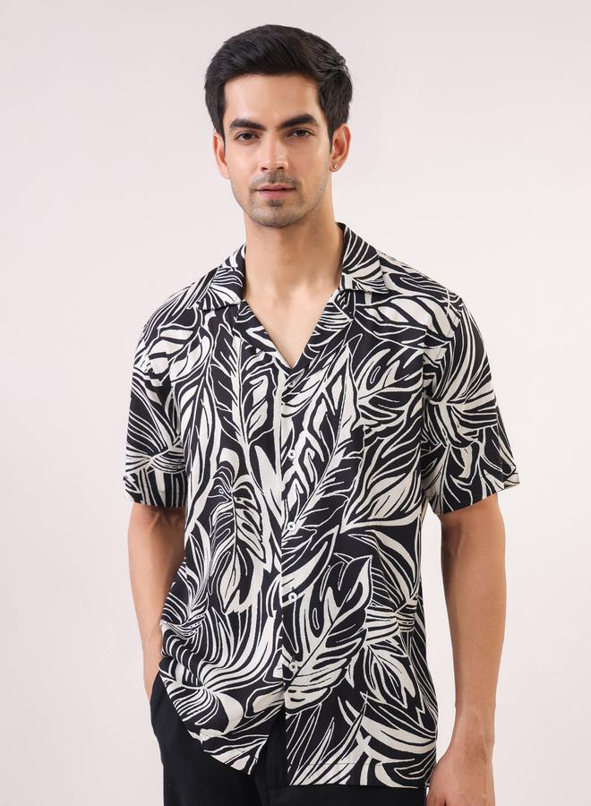 TRULOOM Men Printed Oversized Rayon Shirt - Image 1