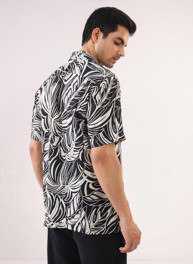 TRULOOM Men Printed Oversized Rayon Shirt - Image 3