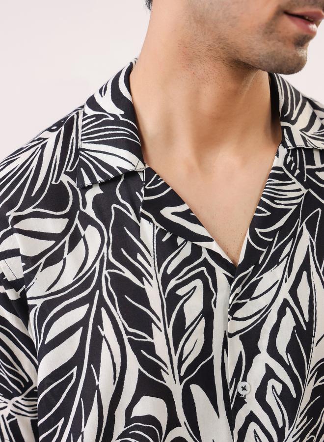 TRULOOM Men Printed Oversized Rayon Shirt - Image 5