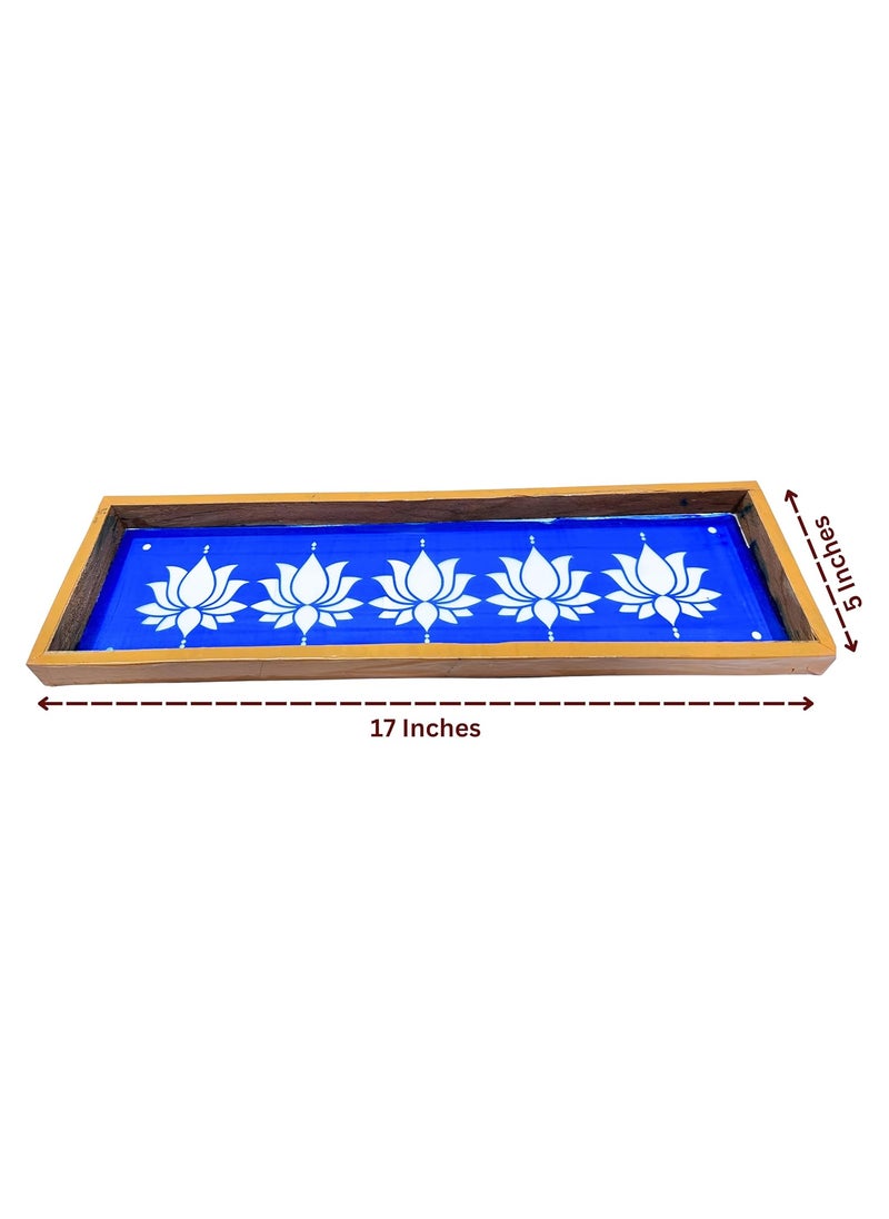 anciently Anciently Lotus Border Rangoli Stencils Wooden(Design 2), Rangoli Sacha Wooden, 1 Piece (17x5 Inches)  - Image 3