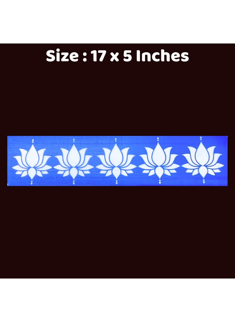 anciently Anciently Lotus Border Rangoli Stencils Wooden(Design 2), Rangoli Sacha Wooden, 1 Piece (17x5 Inches)  - Image 2