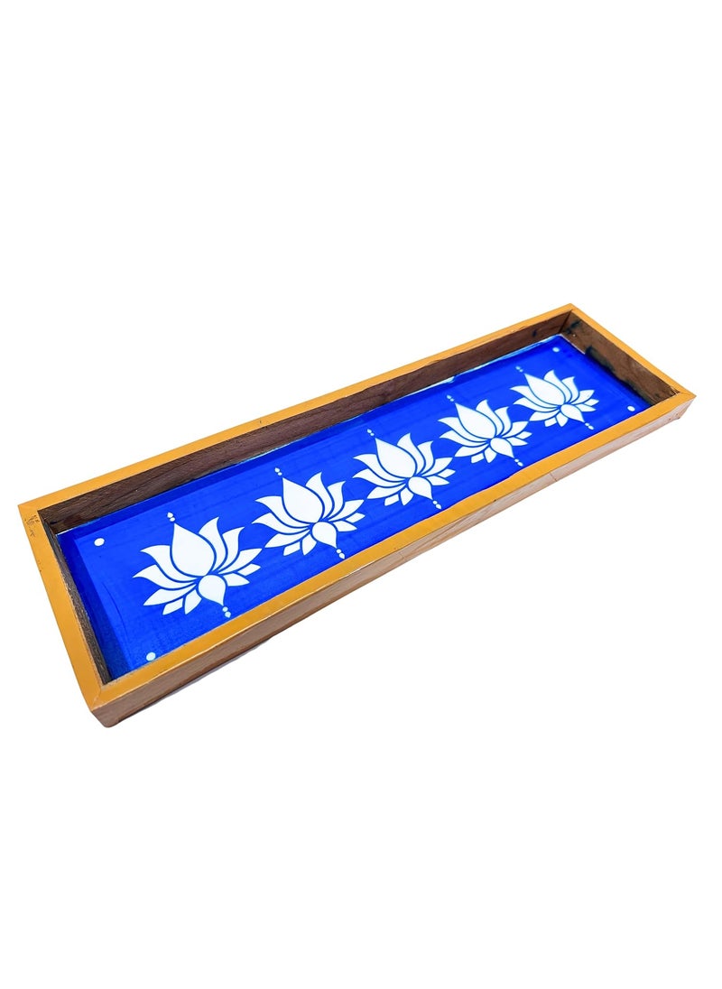 anciently Anciently Lotus Border Rangoli Stencils Wooden(Design 2), Rangoli Sacha Wooden, 1 Piece (17x5 Inches)  - Image 1