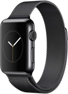 Milanese loop watch band for 42mm/44mm apple watch, stainless steel iwatch replacement strap - black color