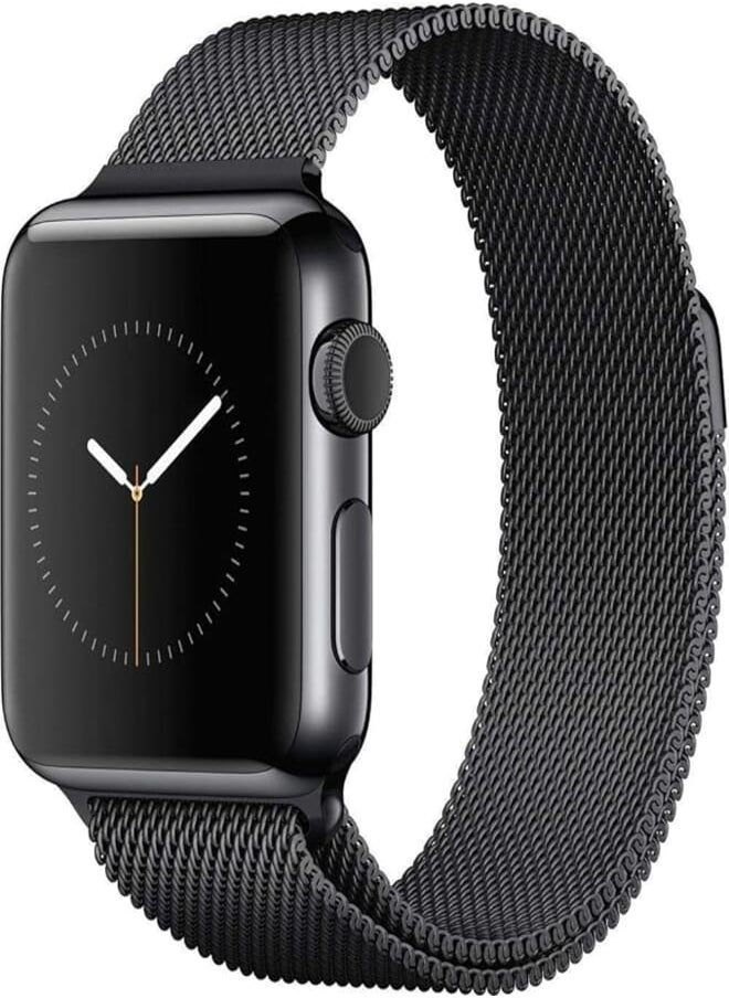 Generic - Milanese loop watch band for 42mm/44mm apple watch, stainless steel iwatch replacement strap - black color - Image 1