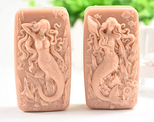 Longzang 3D Mermaid Silicone Soap Mold for Soap Candle Chocolate Candy Silicone Molds for Soaps Bombs Baking Fondant - Image 2