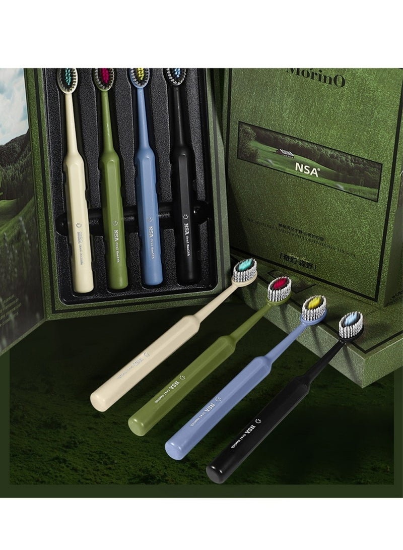 NAS Wide Head Manual Soft Toothbrush for Adults, Manual  Toothbrushes Set,Adult Manual Soft Toothbrush Set (4 Sets per Box), All-Round Care of Teeth and Gums - Image 4