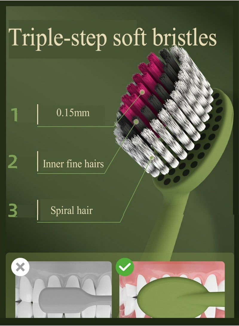 NAS Wide Head Manual Soft Toothbrush for Adults, Manual  Toothbrushes Set,Adult Manual Soft Toothbrush Set (4 Sets per Box), All-Round Care of Teeth and Gums - Image 5
