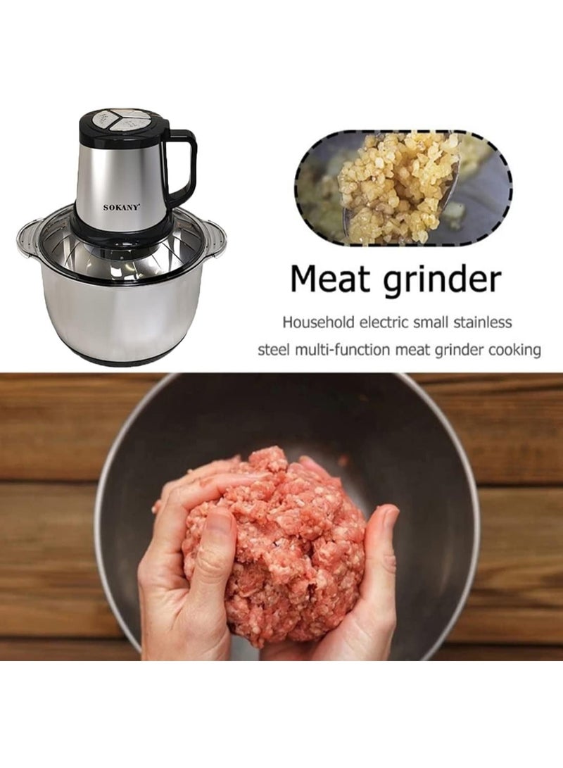 Sokany SK-7015 Electric Meat Grinder & Food Processor – 800W, 5L Stainless Steel Bowl, 4 Blades - Image 4