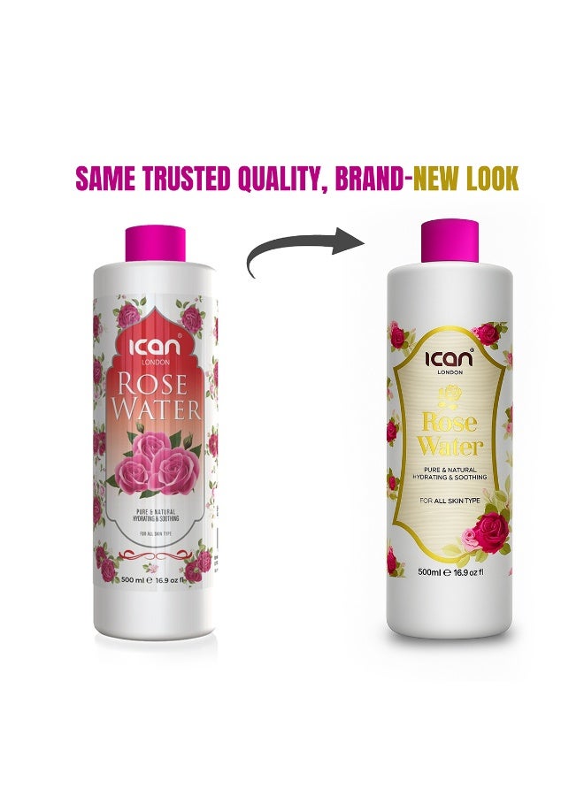 Ican London Rosewater 500ml – Pure, Gentle, Hydrating for All Skin Types - Image 2