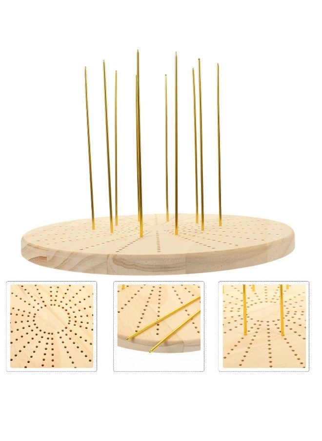 Generic Wooden Crochet and Knitting Tool Set, Includes Yarn Stop, Blocking Board, Weaving Kit, and Accessories for Woven Mats, Petals, and Checkered Designs (1 Set)  - Image 2