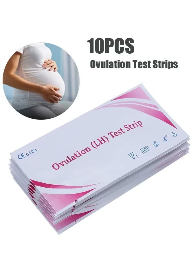 زفيف مجموعة 10 قطع لتوقع الإباضة، شريط اختبار الإباضة، لاختبار الإباضة، توقع الخصوبة، اختبار الحمل، سهلة التشغيل، عبوة فردية - Image 1