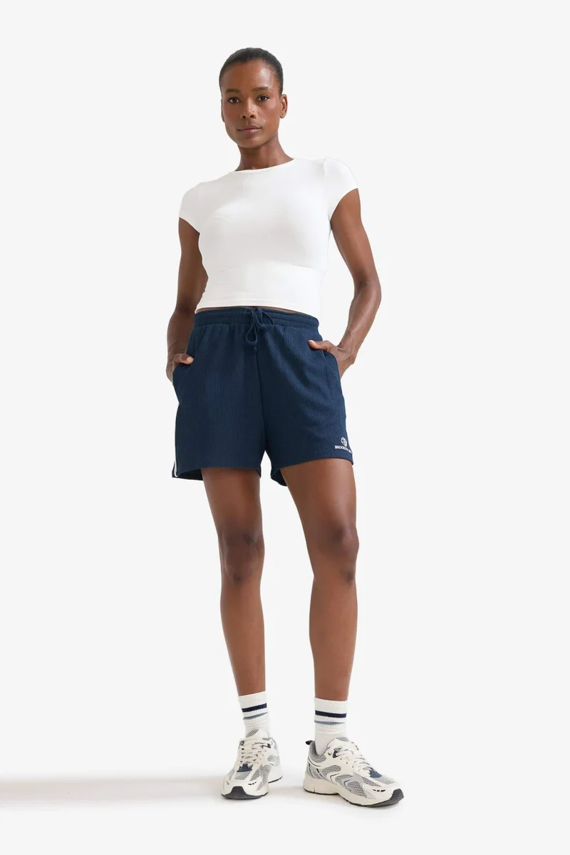ديفاكتو DeFactoFit NBA Brooklyn Nets Standard Fit Crinkle Fabric Shorts