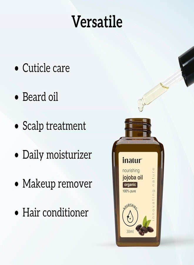 Inatur Jojoba oil |100% Natural Cold Pressed Carrier Oil| For Face, Hair and Body| 30ml - Image 3