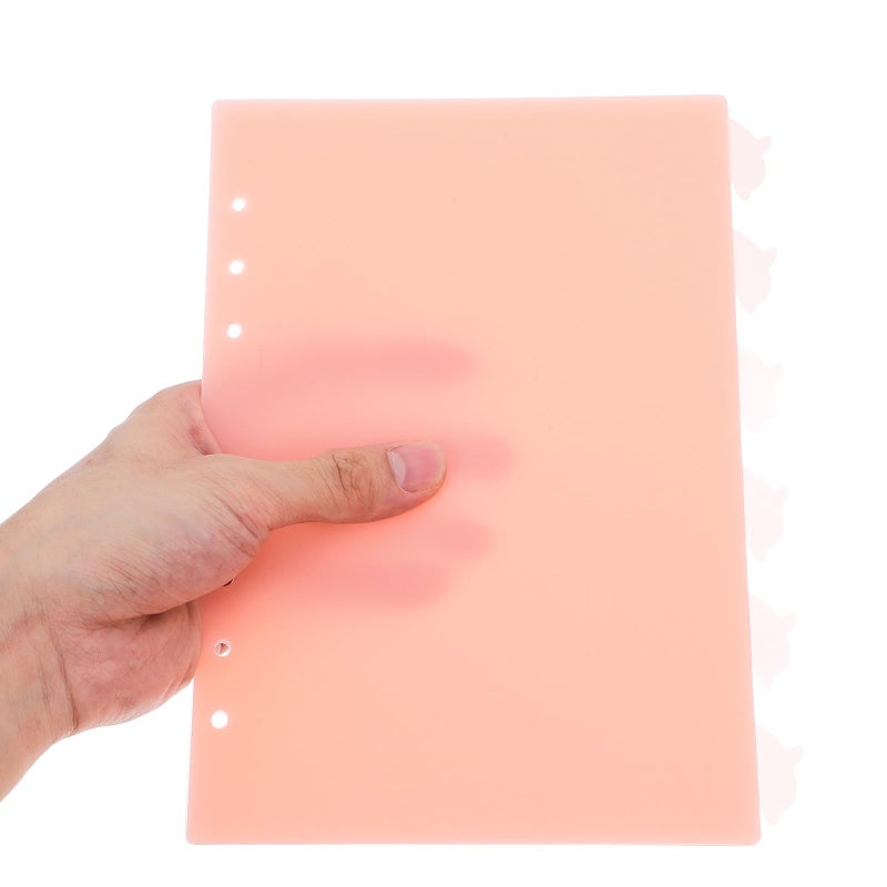 6 Hole A5 Plastic Ring Binder Dividers 6pcs Pink Page Markers for Notebook Indexing - Image 4