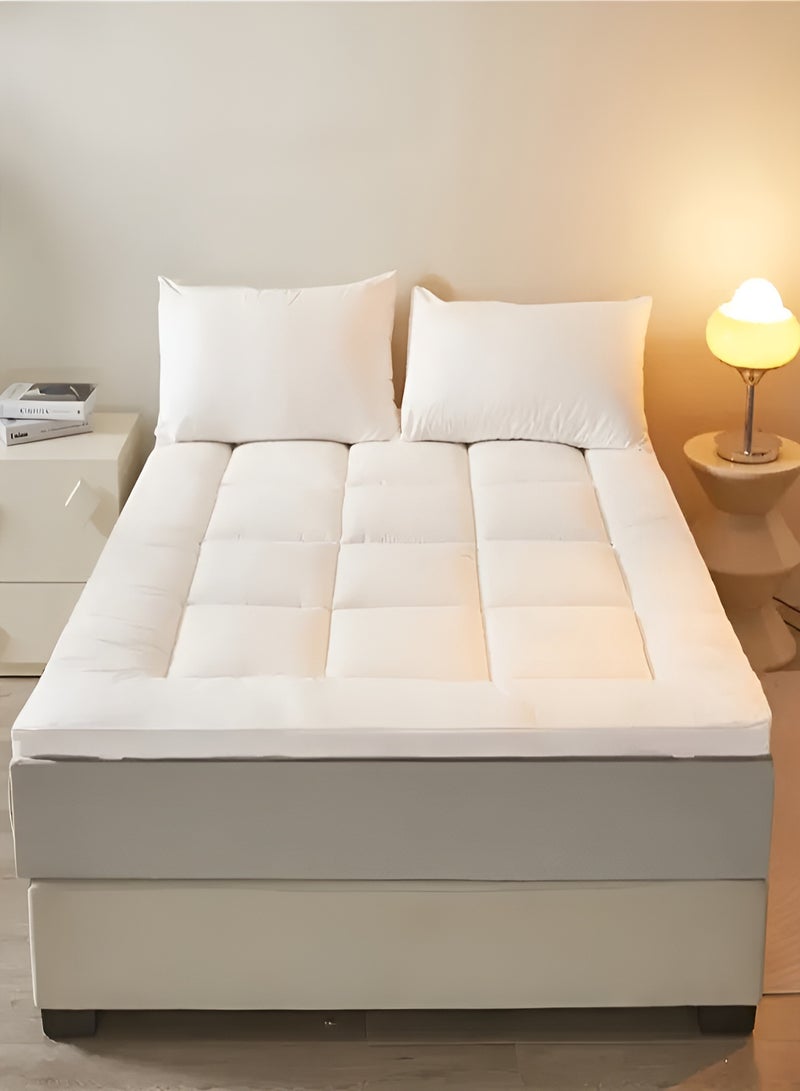 MAXQON Mattress Topper 6CM Thickness  Quilted Microfiber 600gsm, King/Queen/Double/Single Sizes, Color White  - Image 2