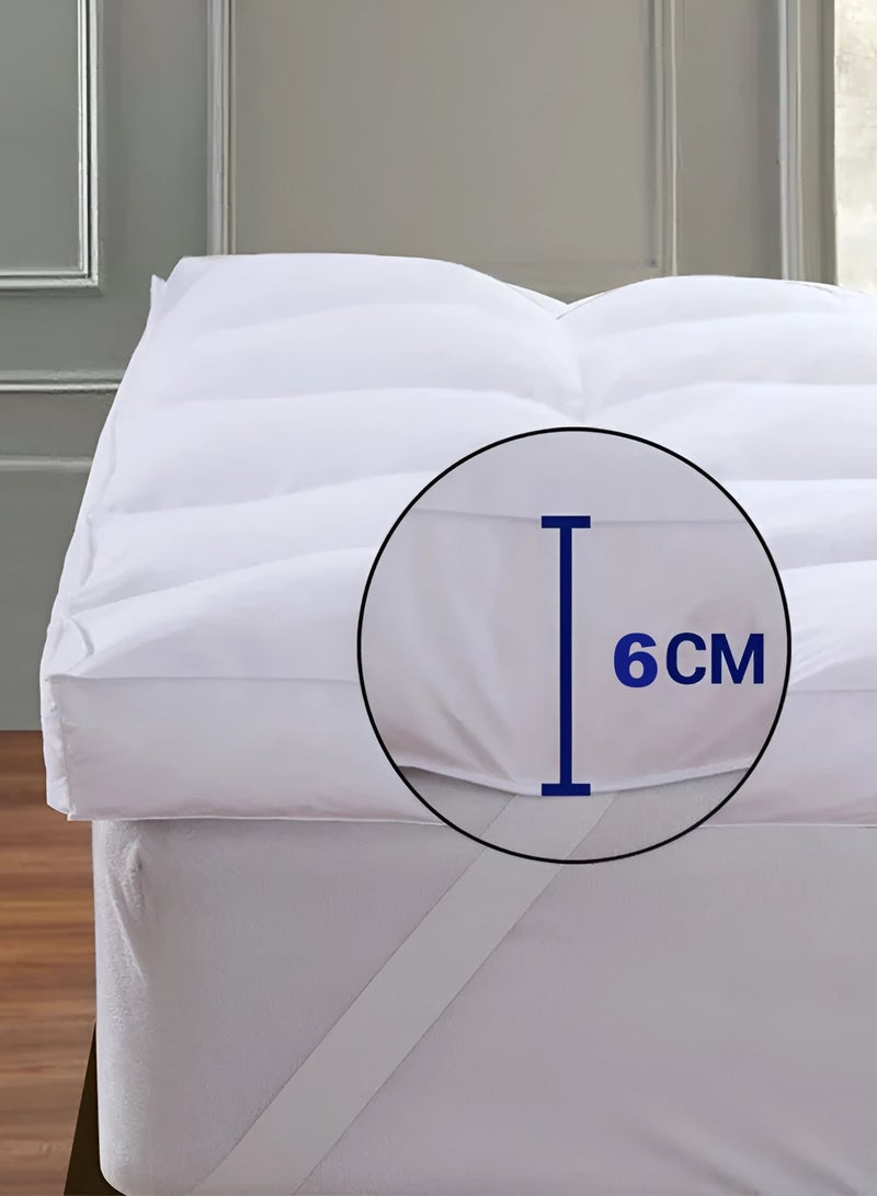 MAXQON Mattress Topper 6CM Thickness  Quilted Microfiber 600gsm, King/Queen/Double/Single Sizes, Color White  - Image 3