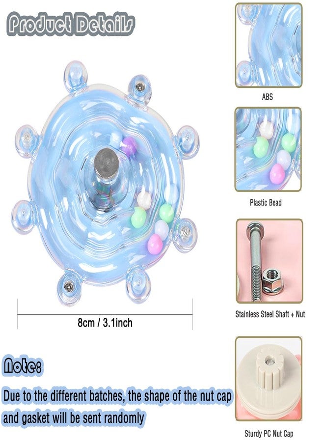 CTAILSOD Bird Toys, 2PCS Conure Spinning Rotating Toy Parrot Rattle Toys Cute Bird Cage Accessories for Small to Medium Birds, Blue/Yellow - Image 2