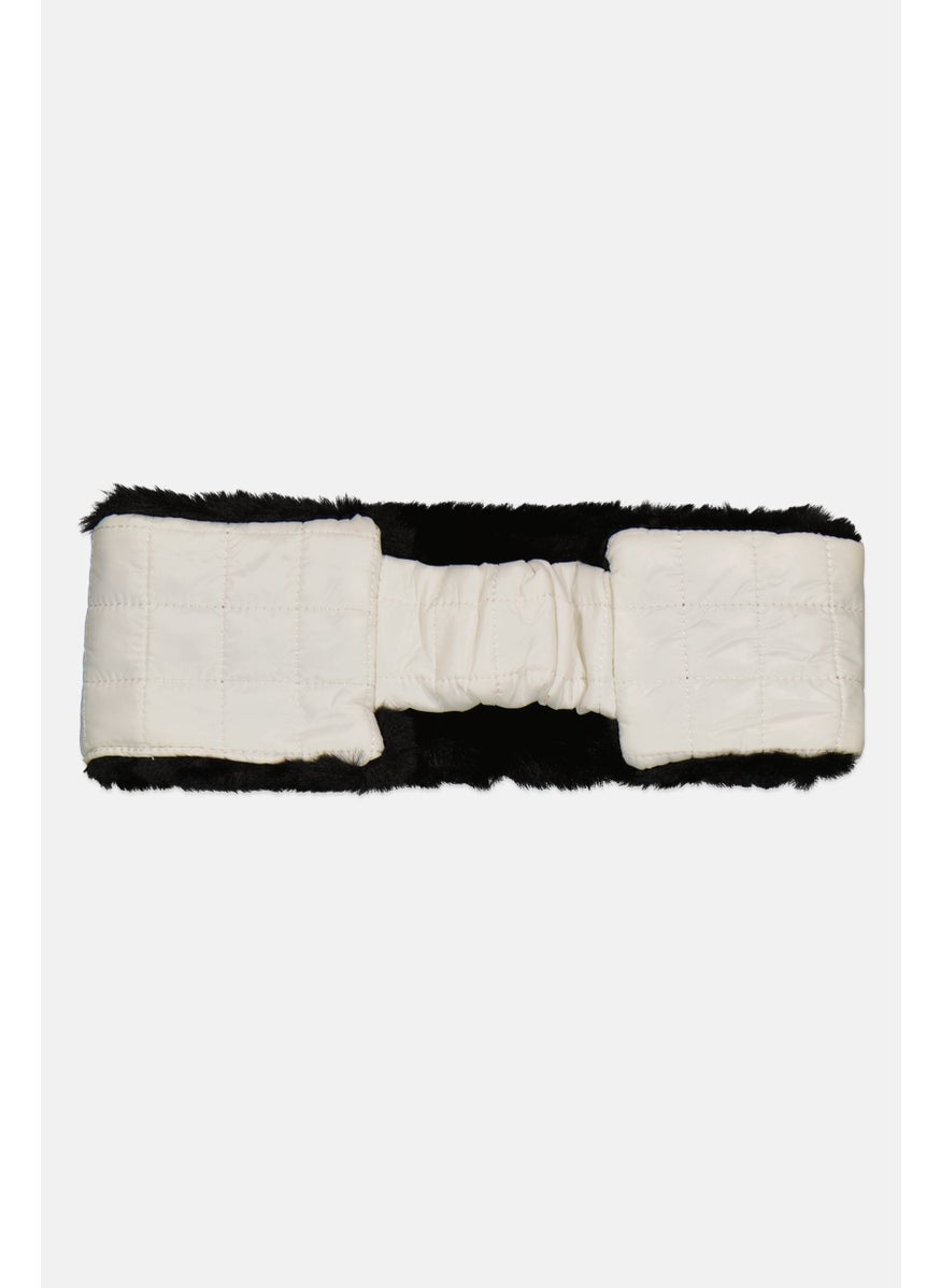 Body Glove Shiny Quilted Fur Lined Headband, White  - Image 2