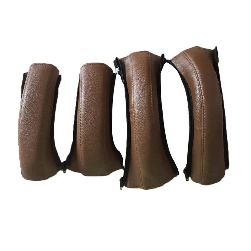 Candygirl Baby Stroller Armrest Handle Cover, Leather Baby Pushchair Handle Covers, 4PCS/ Set Baby Stroller Handle Protector Covers With Zip, Universal Waterproof Anti-Breakage Stroller Armrest Cover（brown） - Image 1