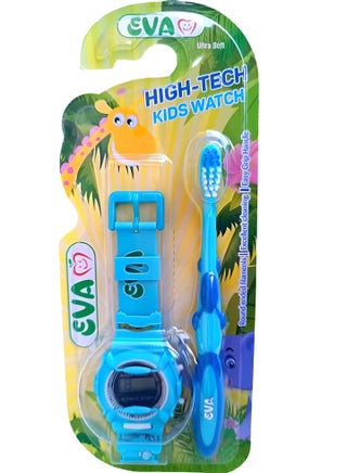 Tooth Brush with a Kids Watch - Blue