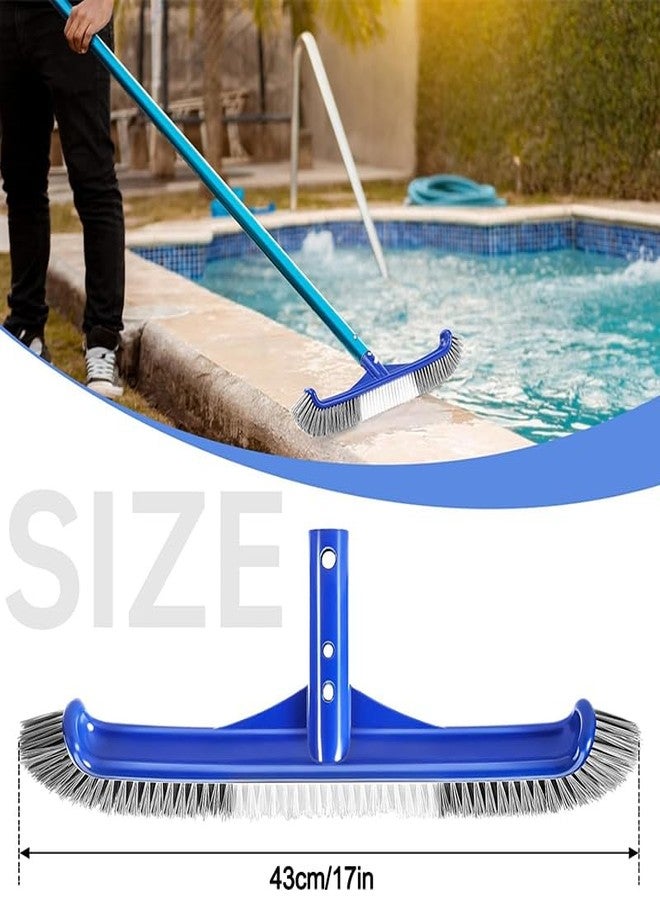 Unipool Pool Brush Head, 17.5" Pool Brushes for Cleaning Pool Walls, Curved Ends High-Efficiency Pool Scrub Brush,Premium Nylon Bristles Pool Brush with EZ Clip - Image 2