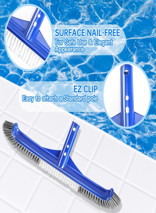 Unipool Pool Brush Head, 17.5" Pool Brushes for Cleaning Pool Walls, Curved Ends High-Efficiency Pool Scrub Brush,Premium Nylon Bristles Pool Brush with EZ Clip - Image 3