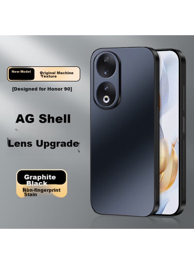 Shangsu Compatible With Honor 90 Phone Case, Huawei 90 Protective Cover, Ag Frosted Full Coverage, Real Machine Feel, Simple Business Luxury Style, Shockproof, Anti-fingerprint, For Women And Men, Graphite Black - Image 1
