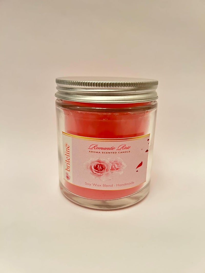 Briteline Briteline Scented Soy Wax Candle 400 gm 3035 Hrs Luxury Aroma Therapy Votive Jar with 2 Aromatic Tea Lights Scented Candles for Home Decor Gift Set Fragrance Romantic Rose - Image 5