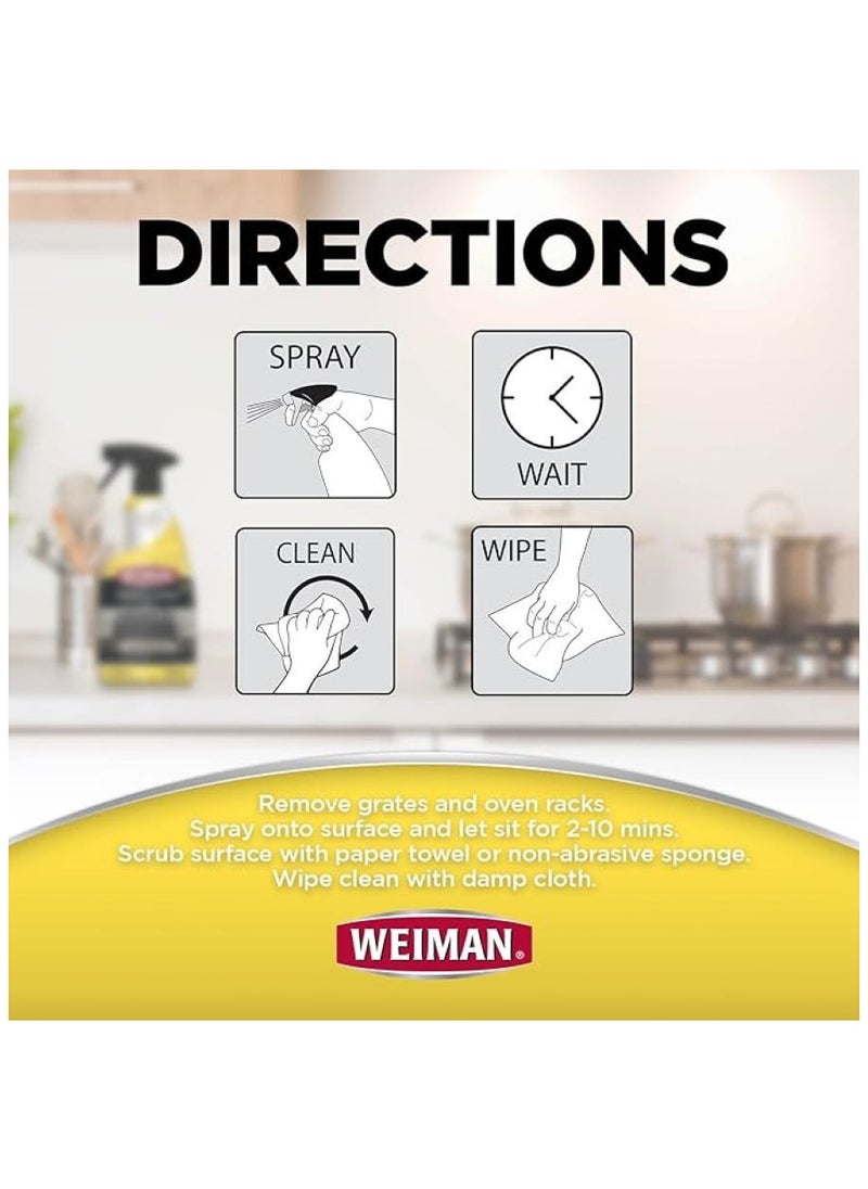 Weiman Weiman Oven and Grill Cleaner 24 Ounce  Broiler and Drip Pans Oven  Ceramic Grill Interiors BBQ Grill Grates  - Image 2