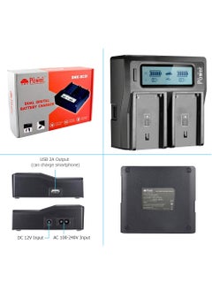 DMK Power DMK Power DC-01 BP-U60 LCD Dual Battery Charger Compatible With Sony PMW100 PMW150 PMW160 PMW200 PMW300 PMWEX1 PMW EX1R PMW EX3 PMW EX160 etc  - Image 3