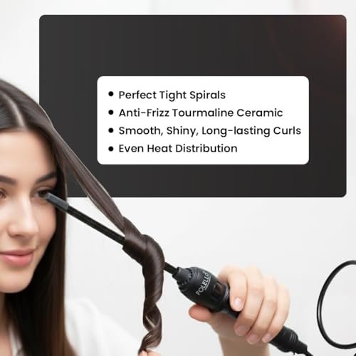 FOLELLO - Wave 10 - Curling Tong for Professionals, Salons and Home Use - Ergonomic Design & Comfortable Grip - Hair Curling, Styling - 10MM Barrel, Black - Image 5