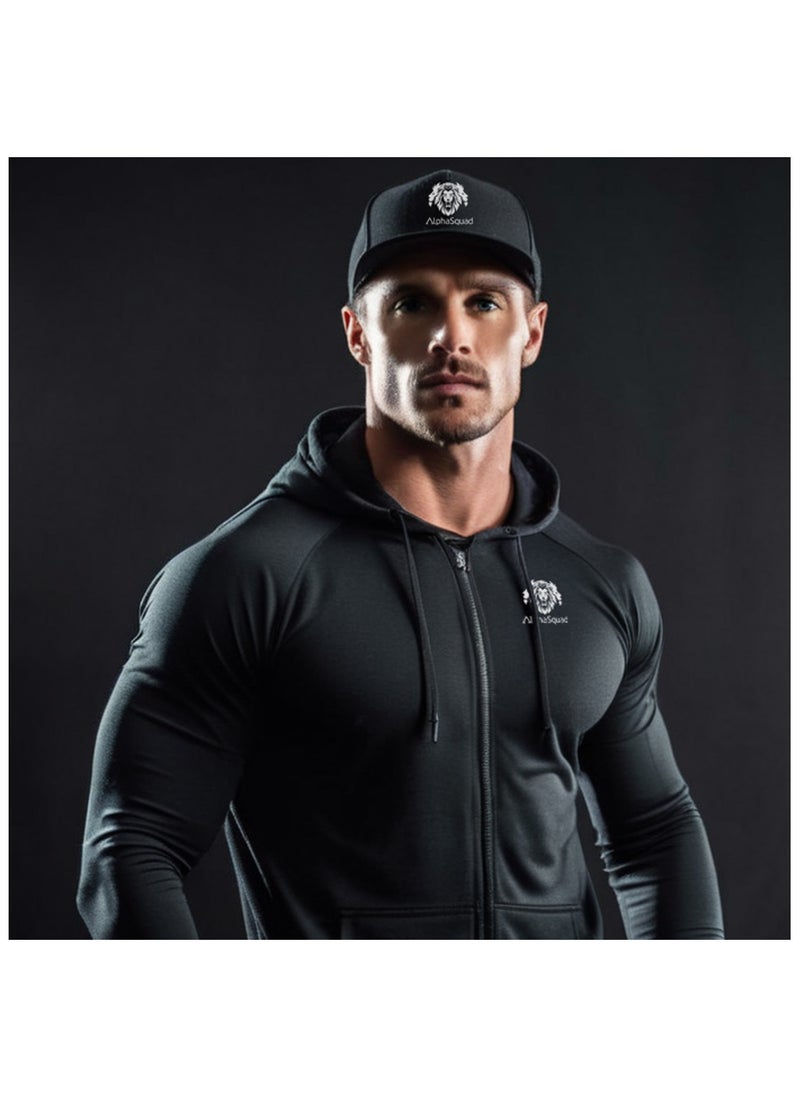 AlphaSquad AlphaSquad Baseball Cap Unisex Adjustable Size for Sports, Running, Gym Workouts and Outdoor Activities (Black)  - Image 4