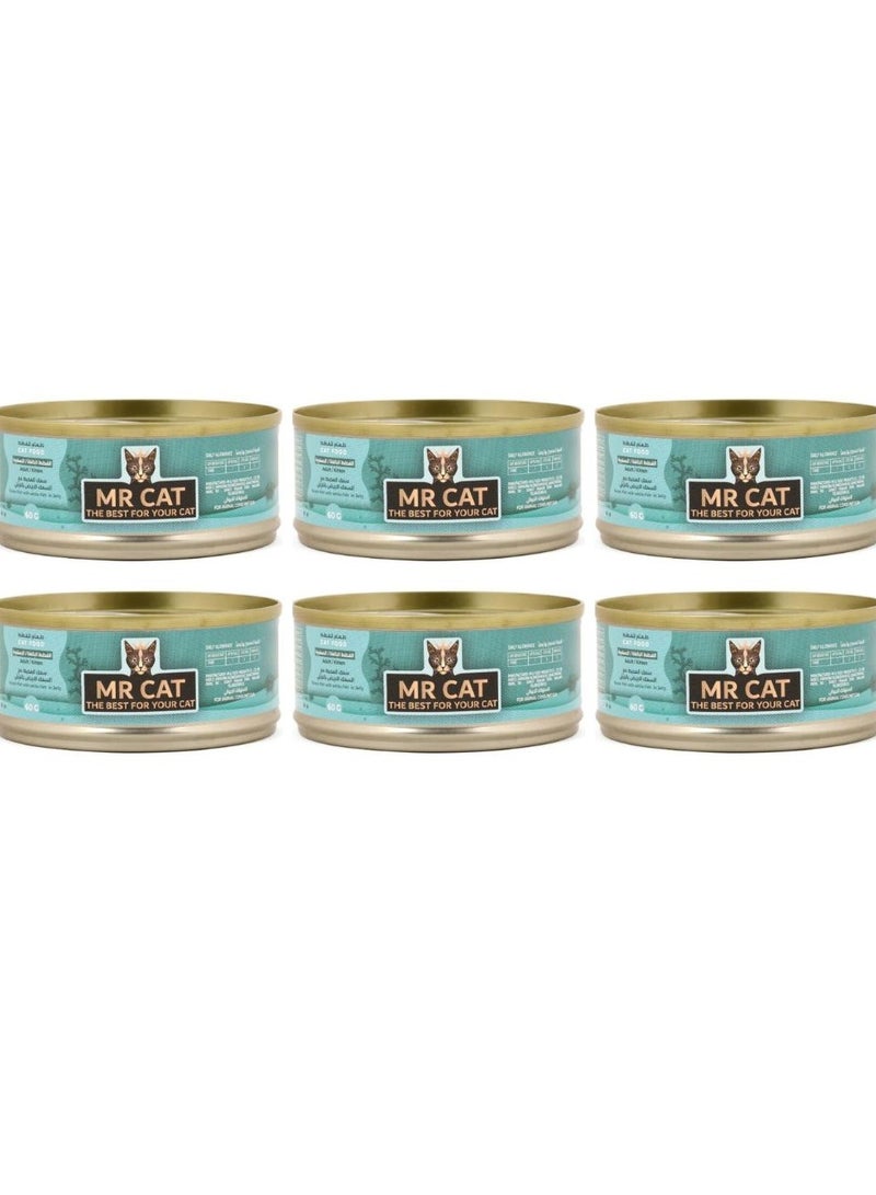 MR CAT Cat Adult And Kitten Wet Food Ocean Fish with white Fish in Jelly Flavor Pack Of 6 - Image 1