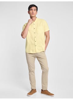 Daffodil Yellow Half Sleeve Linen Shirt for Men - pzsku/Z21A151D15A70C3694843Z/45/_/1727075808/39b8d4b8-4b7c-47c7-8d09-c82868ee342a