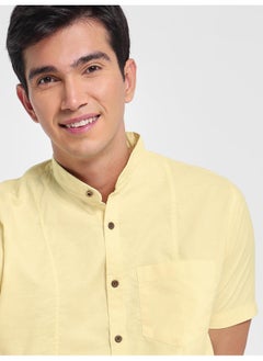 Daffodil Yellow Half Sleeve Linen Shirt for Men - pzsku/Z21A151D15A70C3694843Z/45/_/1727075814/53418a8a-9c03-4445-bf06-9984d533ba58