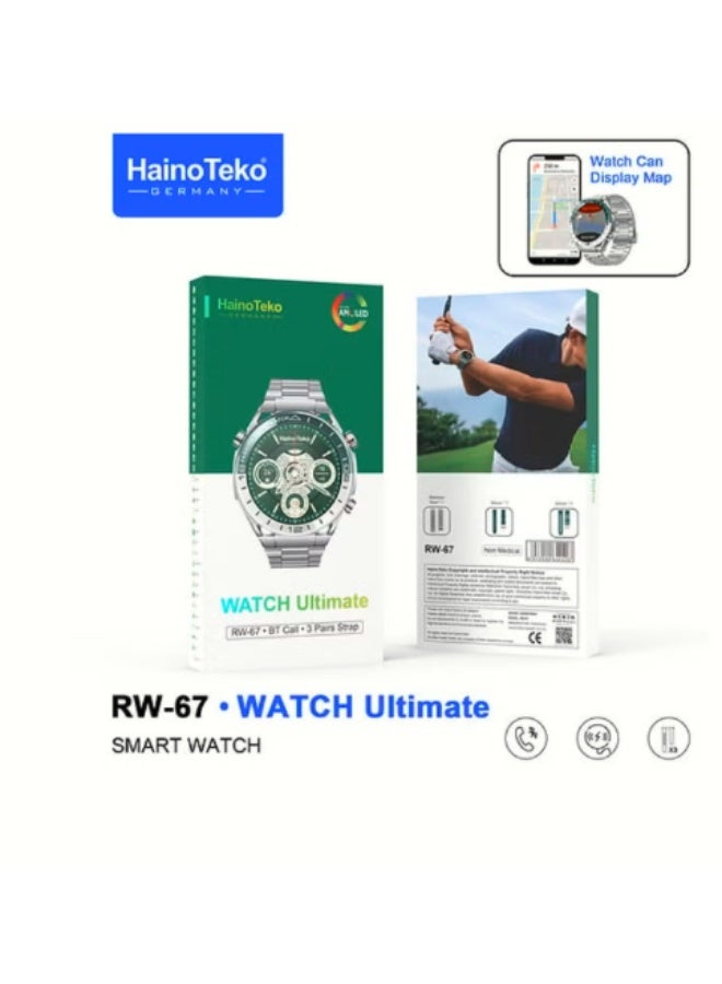 هينو تيكو ساعة هاينو تيكو RW-67 الذكية الفاخرة بتصميم أنيق ومقاومة للماء - Image 4