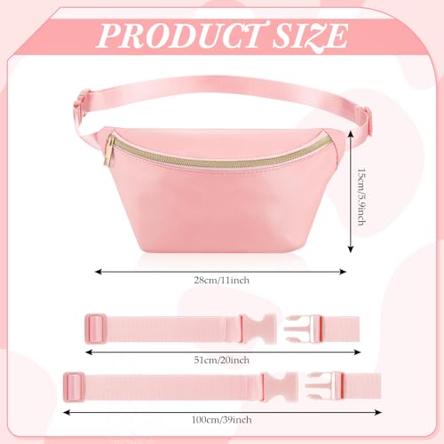 Amylove 9 Pieces Fanny Packs Nylon Waist Bag Zipper Travel Running Bag with Adjustable Strap for Women MenNylonPink - Image 3