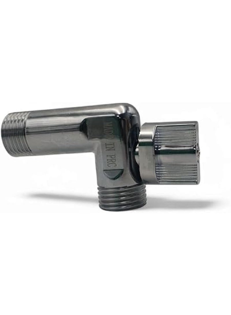 Chrome L-shaped angle valve – a practical control valve for regulating water flow with rust and leak resistance, ideal for use in bathrooms and kitchens. - Image 2