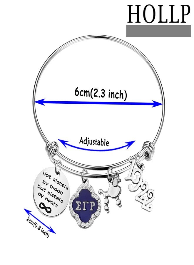 هولب سوار HOLLP 1922 SGR Sorority Jewelry SGR ليس أخوات بالدم بل أخوات بالقلب سوار هدية للأخوات لنساء الأخوية (سوار-2) - Image 2