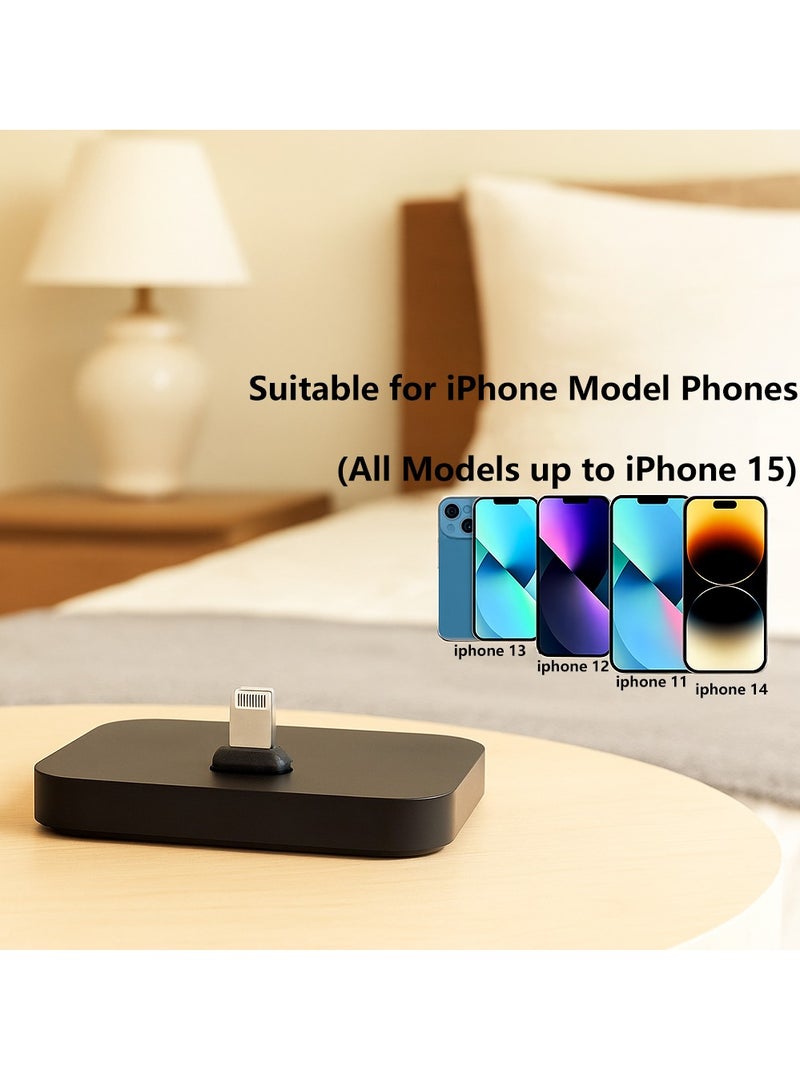 Bluejw Mobile Phone Wireless Fast Charging Station Stand For iPhone Fast Charge Lighting Dock Black, Wireless Charger for Travel Phone Apple iPhone Charging Holder Black Suitable for iPhone Model Phones (All Models up to iPhone 14 Pro Max)  - Image 2