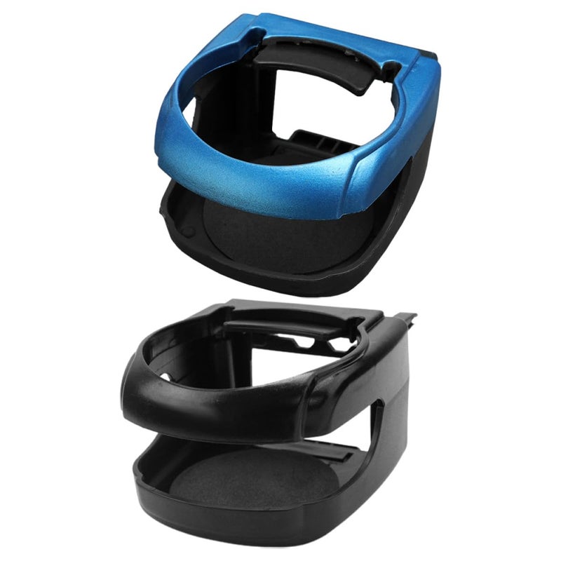 Car Air Vent Cup Holder Set of 2 Blue and Black Automotive Drink Holders for Water Bottles - Image 2