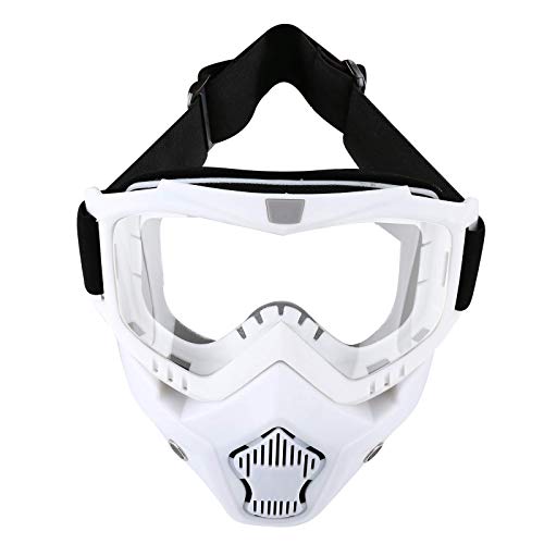 LJDJ Motorcycle Goggles with Removable Face Mask - Dirt Bike ATV Motocross Eyewear Anti-UV Adjustable MX Riding Offroad Cycling Motorbike Protective Glasses Racing Combat Tactical Military Goggles - Image 1