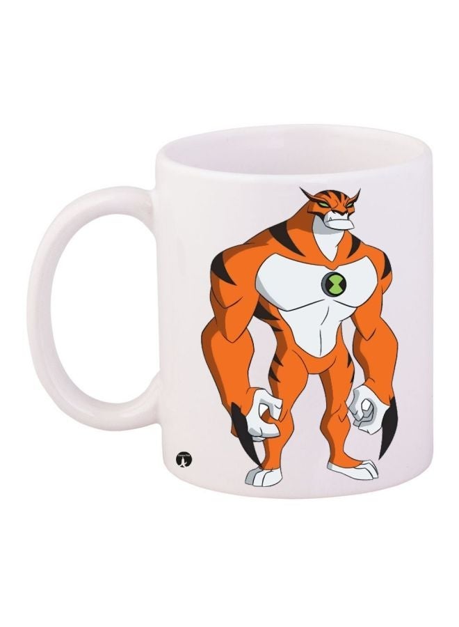 Ben 10 Character Printed Coffee Mug White/Orange/Black 11ounce