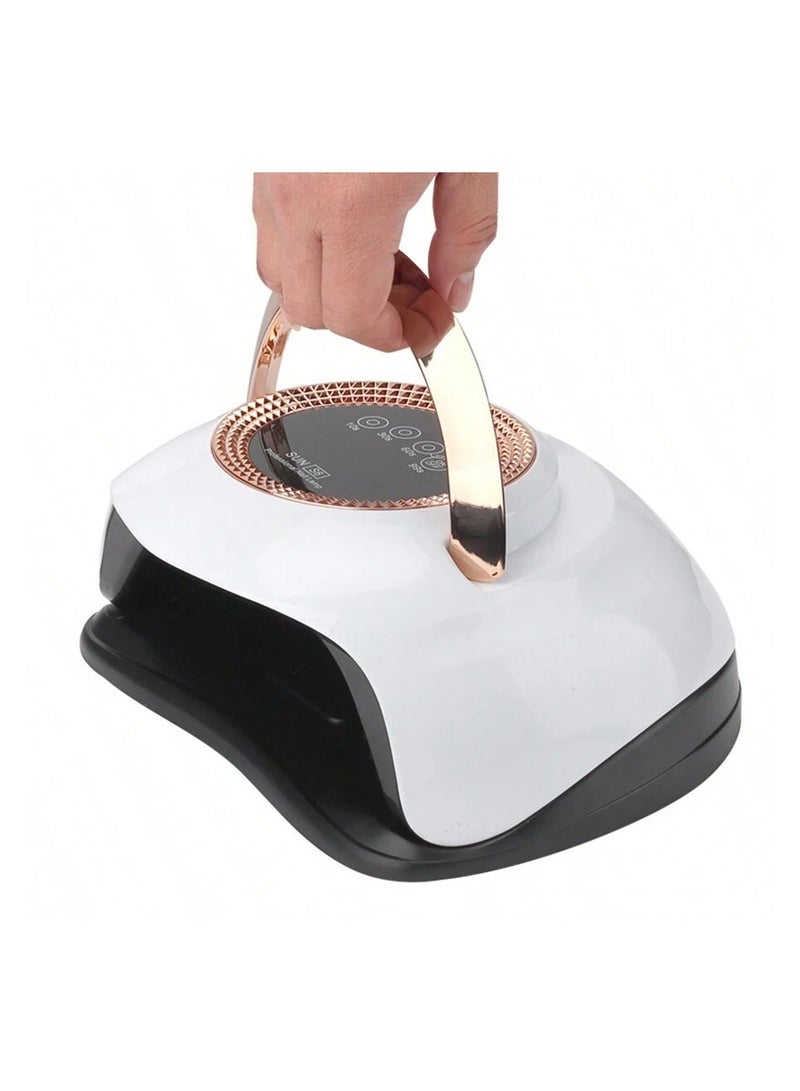 The Sun-S6 portable nail dryer with a UV LED lamp quickly dries gel nails; a 168W power tool. - Image 2