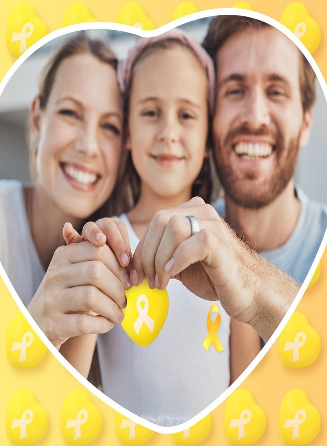Leitee 30 Pcs Childhood Cancer Awareness Items Yellow Ribbon Heart Stress Balls Bulk Gold Pediatric Cancer Stress Toys for Kids Adults Campaign Support Gifts Charity Fundraiser Event Decorations - Image 5