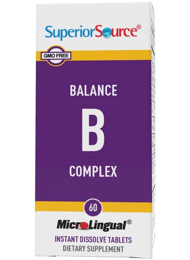 Superior Source Balance B Complex - Energy Support Supplement with Folic Acid & B Vitamins - Supports Heart & Muscle Health - B Vitamin Supplement Aids Immune Health - 60 Instant Dissolve Tablets  - Image 5