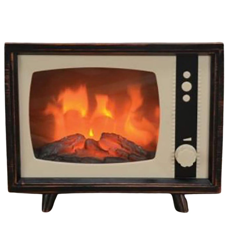Elyyt Decorative Realistic Fireplace Compact Retro Television with LED Moving Flame Effect HearthLikeGlow With Electric Fireplace TV Look For Indoors by ELYYT