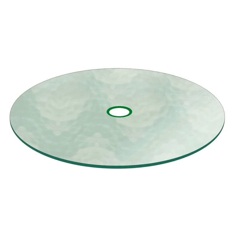 Fab Glass and Mirror Fab Glass and Mirror Aquatex Patio Glass Table Top 48 Round 316 Thick Flat Edge Tempered Glass with 2 hole 48 Inch Clear 